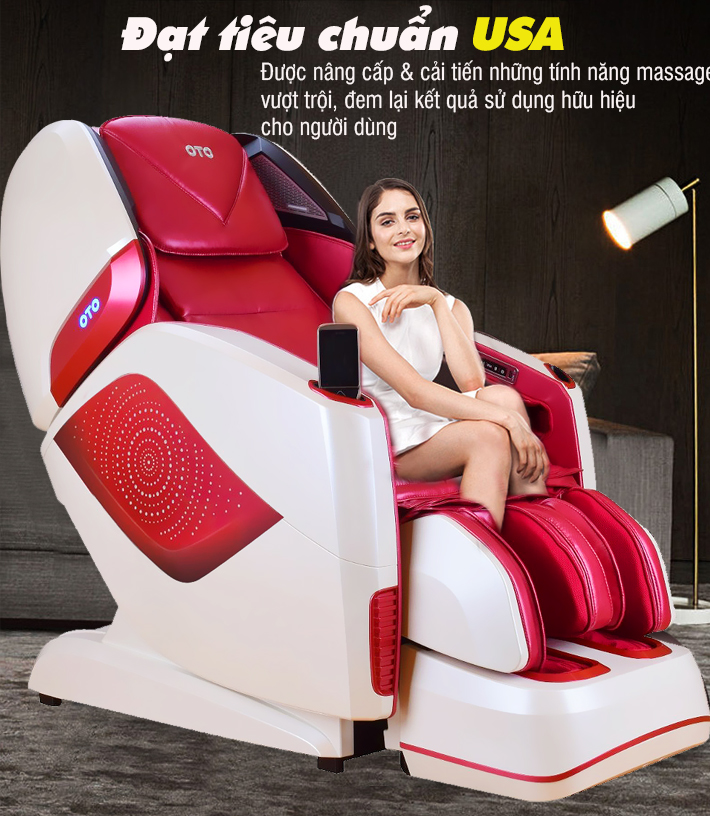 Ghế massage toàn thân đính kim cương OTO Prestige PE-09 (màu đỏ)